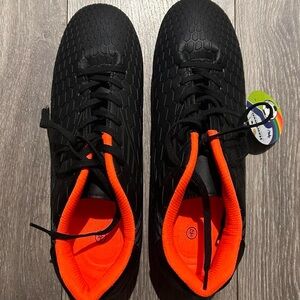 Hawkwell Cleats in Black and Vibrant Orange